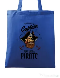 Sacosa din panza Play like a pirate Albastru regal