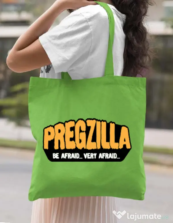 Sacosa din panza Pregzilla Verde mar