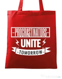 Sacosa din panza Procrastinators Rosu