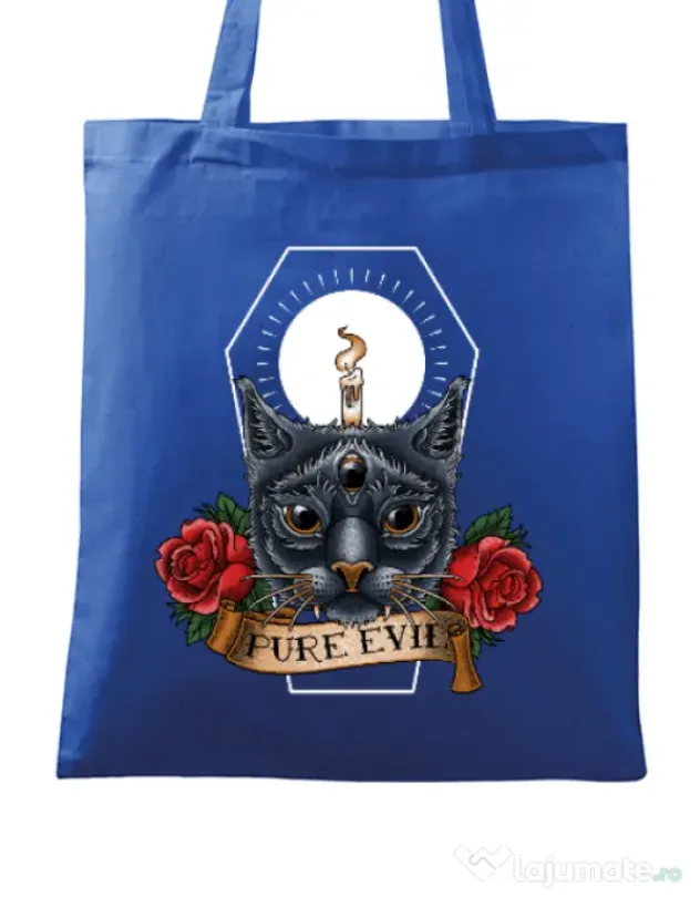 Sacosa din panza Pure evil Albastru regal