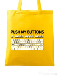 Sacosa din panza Push my buttons Galben