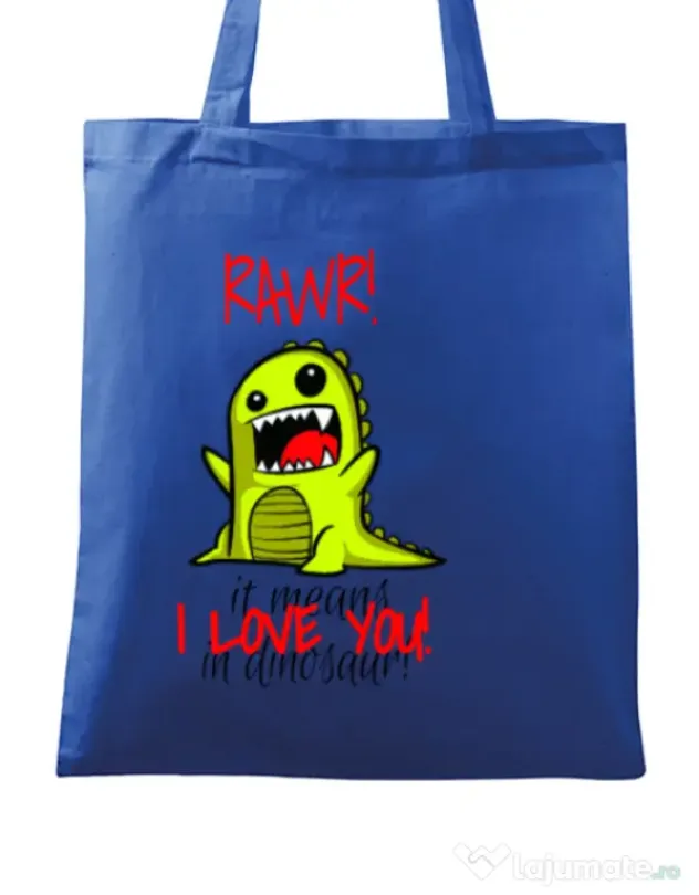 Sacosa din panza Rawr Albastru regal