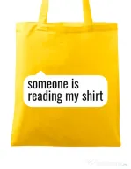 Sacosa din panza Reading my shirt Galben