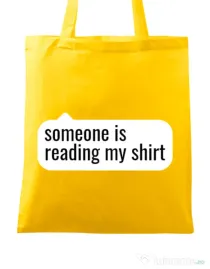 Sacosa din panza Reading my shirt Galben