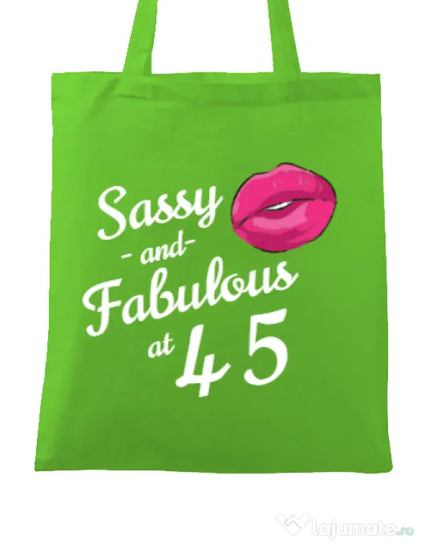Sacosa din panza Sassy and fabulous Verde mar