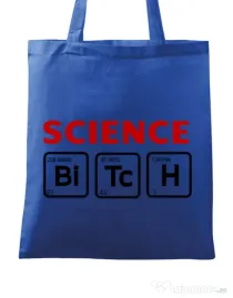 Sacosa din panza Science Bitch Albastru regal