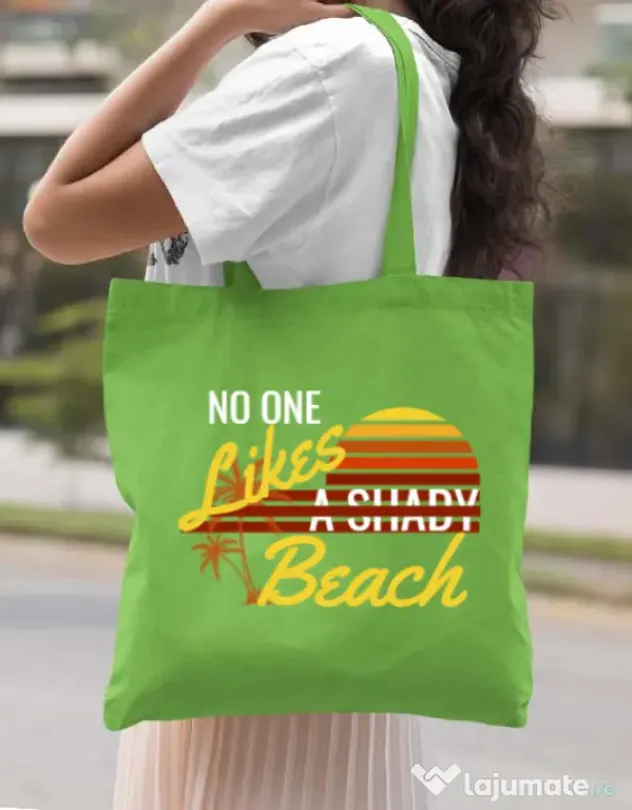 Sacosa din panza Shady beach Verde mar