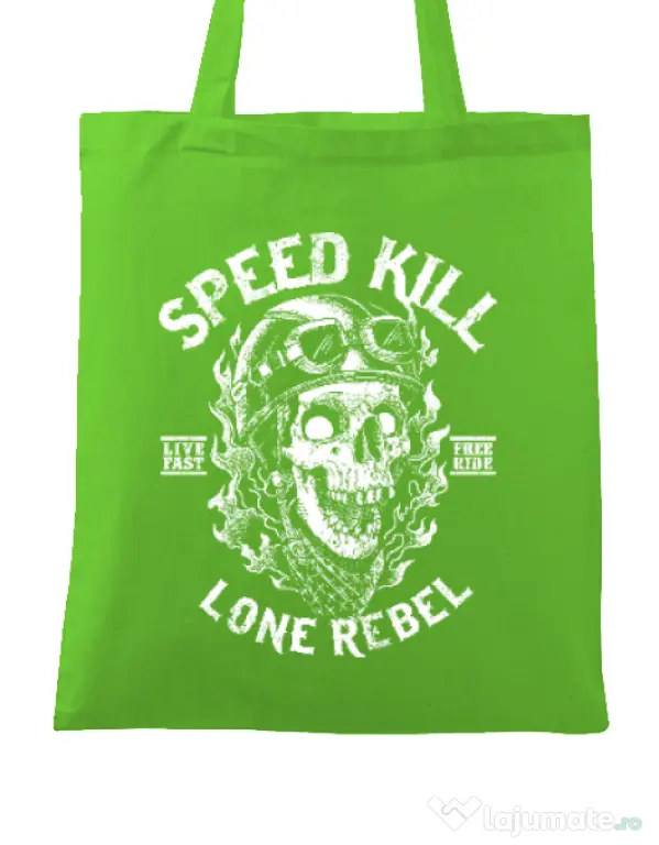 Sacosa din panza Speed kill Verde mar