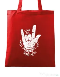 Sacosa din panza Stand for heavy metal Rosu