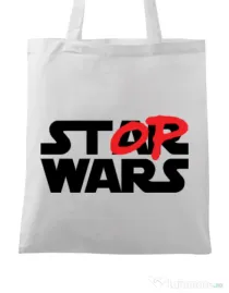 Sacosa din panza Stop wars Alb