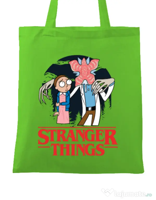 Sacosa din panza Stranger Ricks Verde mar