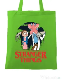 Sacosa din panza Stranger Ricks Verde mar