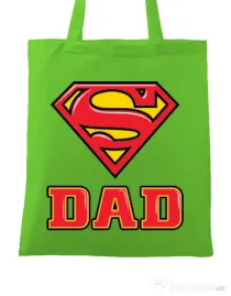 Sacosa din panza Super Dad Verde mar