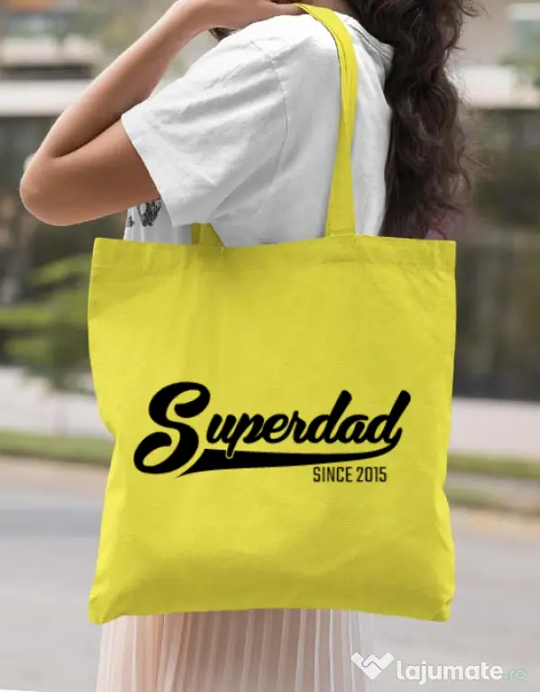 Sacosa din panza Superdad Galben