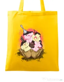 Sacosa din panza sweet ice cream lettering Galben