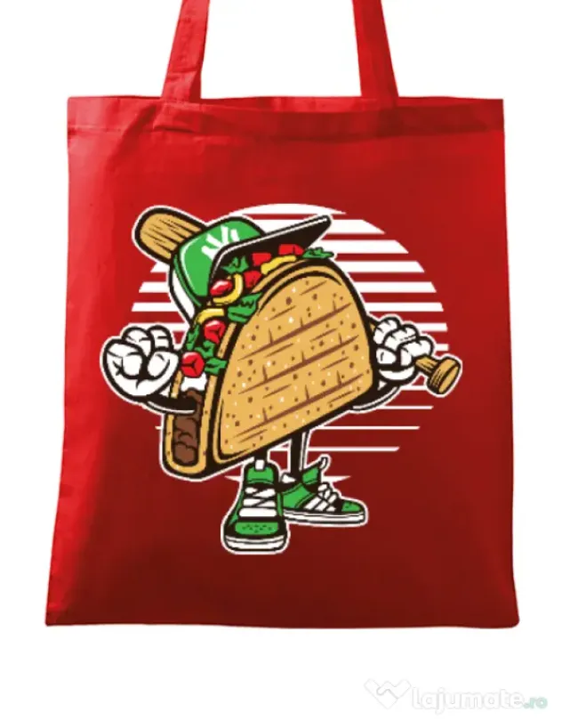 Sacosa din panza Taco Rosu