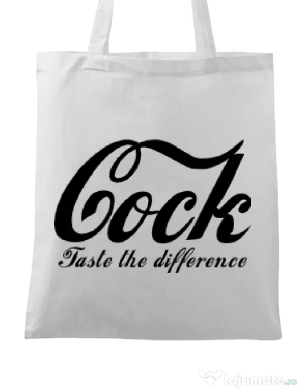 Sacosa din panza Taste the difference Alb