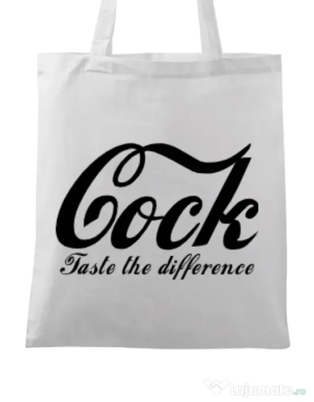 Sacosa din panza Taste the difference Alb