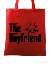 Sacosa din panza The boyfriend Rosu