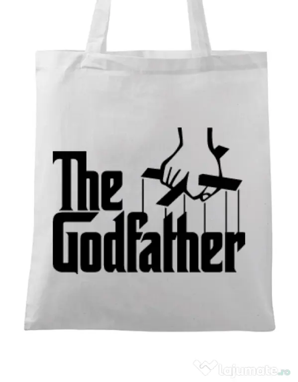 Sacosa din panza The godfather Alb