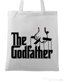 Sacosa din panza The godfather Alb
