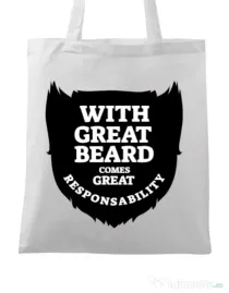 Sacosa din panza The great beard Alb