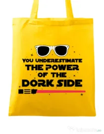Sacosa din panza The power of the dork side Galben
