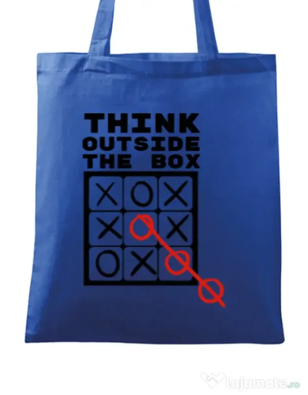 Sacosa din panza Think outside the box Albastru regal