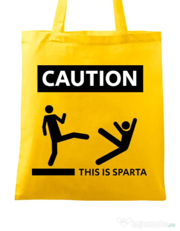 Sacosa din panza This is Sparta Galben