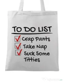 Sacosa din panza To do list Alb
