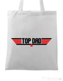 Sacosa din panza Top dad Alb