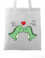 Sacosa din panza Trex love Alb