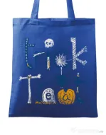 Sacosa din panza Trick or Treat Albastru regal