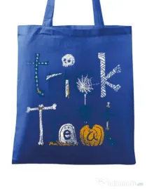 Sacosa din panza Trick or Treat Albastru regal