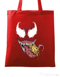 Sacosa din panza Venom pizza Rosu