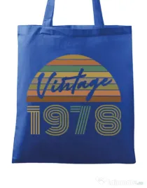Sacosa din panza Vintage 1978 Albastru regal