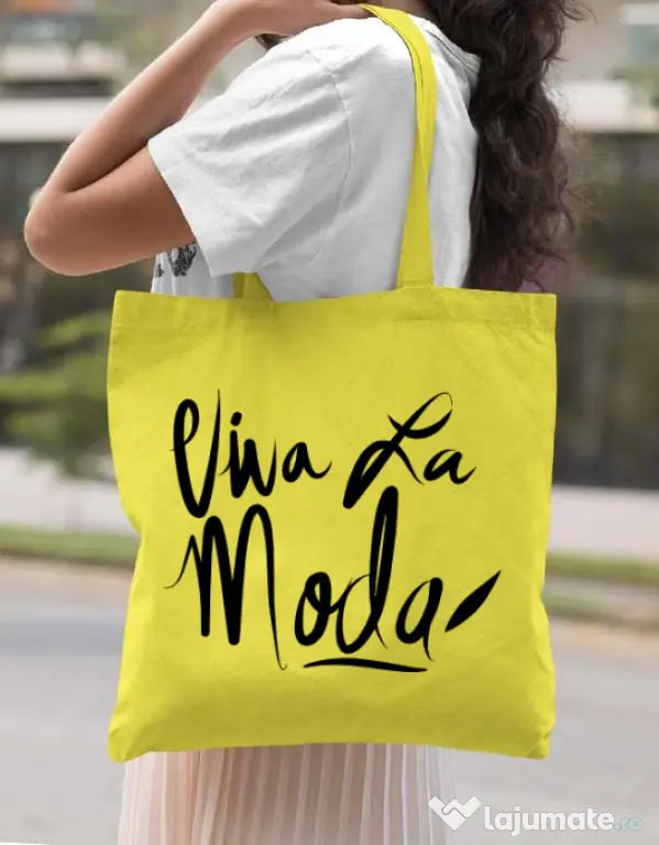 Sacosa din panza Viva la moda Galben
