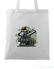 Sacosa din panza War Tank Alb