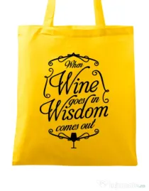 Sacosa din panza Wisdom wine Galben