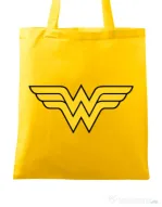 Sacosa din panza Wonder woman Galben
