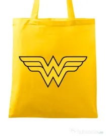 Sacosa din panza Wonder woman Galben
