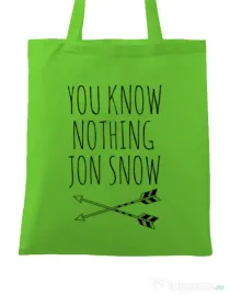 Sacosa din panza You know nothing Verde mar