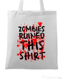Sacosa din panza Zombies Alb
