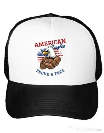 Sapca personalizata American eagles Alb