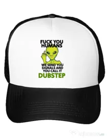 Sapca personalizata Dubstep alien Alb
