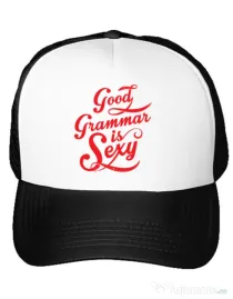 Sapca personalizata Good grammar Alb
