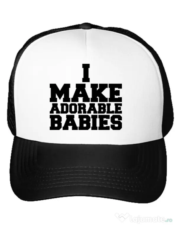 Sapca personalizata I make adorable babies Alb