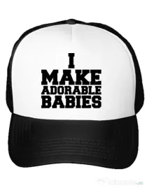 Sapca personalizata I make adorable babies Alb