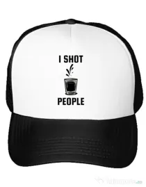 Sapca personalizata I shot people Alb