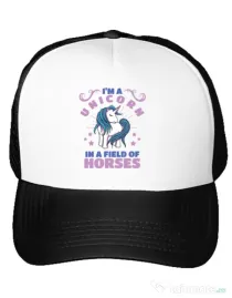 Sapca personalizata Just a unicorn Alb